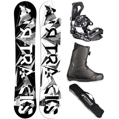 AIRTRACKS Snowboard Set Pack Planche BWF Extra Wide + Fixations Master + Chaussures + SB Sac / 155 159 161 165 168 171 cm - Publicité AIRTRACKS Snowboard Set Pack Planche BWF Extra Wide + Fixations Master + Chaussures + SB Sac / 155 159 161 165 168 171 cm - Publicité