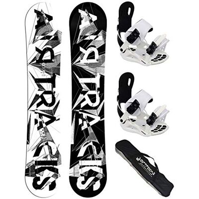 AIRTRACKS Snowboard Set/Pack/Planche BWF Lady Femme + Fixations Star W/Fixations Master W FASTEC + SB Sac /140 145 150 155 / cm - Publicité AIRTRACKS Snowboard Set/Pack/Planche BWF Lady Femme + Fixations Star W/Fixations Master W FASTEC + SB Sac /140 145 150 155 / cm - Publicité