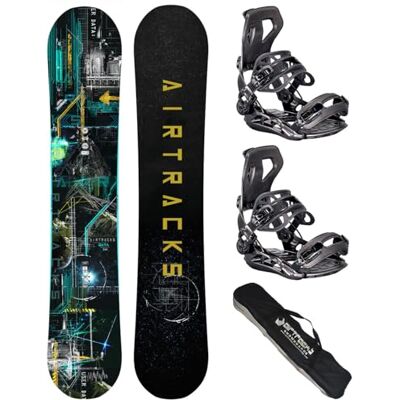 AIRTRACKS Snowboard Set/Pack Planche Data Wide+Fixations Master+SB Sac/Neuf - Publicité AIRTRACKS Snowboard Set/Pack Planche Data Wide+Fixations Master+SB Sac/Neuf - Publicité