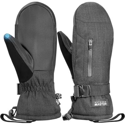 OutdoorMaster Mitaines de ski et de neige pour femmes et hommes, gants de ski et de snowboard thermiques avec écran tactile, gants chauds d'hiver antidérapants et imperméables avec double poche pour - Publicité OutdoorMaster Mitaines de ski et de neige pour femmes et hommes, gants de ski et de snowboard thermiques avec écran tactile, gants chauds d'hiver antidérapants et imperméables avec double poche pour - Publicité