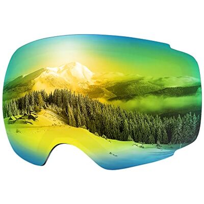 OutdoorMaster Les Lentilles de Remplacement pour Lunettes de Ski Pro Plus de 20 couleurs différentes pour Masque de Ski (VLT 13% Gold Lens with Free Carrying Pouch) - Publicité OutdoorMaster Les Lentilles de Remplacement pour Lunettes de Ski Pro Plus de 20 couleurs différentes pour Masque de Ski (VLT 13% Gold Lens with Free Carrying Pouch) - Publicité