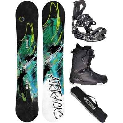 Airtracks Kit de snowboard Snowboard Stronger Wide Flat Zero Rocker + fixations Master Fastec + bottes + sac SB 156, 159, 163, 165 cm - Publicité Airtracks Kit de snowboard Snowboard Stronger Wide Flat Zero Rocker + fixations Master Fastec + bottes + sac SB 156, 159, 163, 165 cm - Publicité