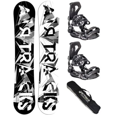 AIRTRACKS Snowboard Set Pack Planche BWF Extra Wide + Fixations Star ou Master + SB Sac 155 159 165 168 171 cm - Publicité AIRTRACKS Snowboard Set Pack Planche BWF Extra Wide + Fixations Star ou Master + SB Sac 155 159 165 168 171 cm - Publicité