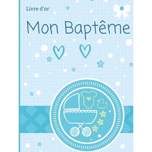 Deouf, Actus Livre d'or: Mon baptême pour garçon- Décoration bleu vintage Couverture rigide. Idéal pour félicitations et photos souvenirs. Publicité Deouf, Actus Livre d'or: Mon baptême pour garçon- Décoration bleu vintage Couverture rigide. Idéal pour félicitations et photos souvenirs. Publicité