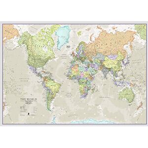 Maps International Carte du Monde Style Classic Poster Plastifiée 118,9 (l) x 84,1 (h) cm - Publicité Maps International Carte du Monde Style Classic Poster Plastifiée 118,9 (l) x 84,1 (h) cm - Publicité