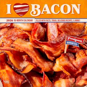 I Love Bacon Calendrier mural mensuel carré 2026 30,5 x 61 cm Sans plastique BrownTrout Humour amusant - Publicité I Love Bacon Calendrier mural mensuel carré 2026 30,5 x 61 cm Sans plastique BrownTrout Humour amusant - Publicité
