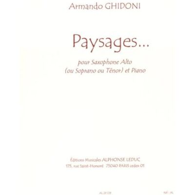 Ghidoni, Armando (co Ghidoni: paysages alto (sop or ten) sax & piano - Publicité Ghidoni, Armando (co Ghidoni: paysages alto (sop or ten) sax & piano - Publicité
