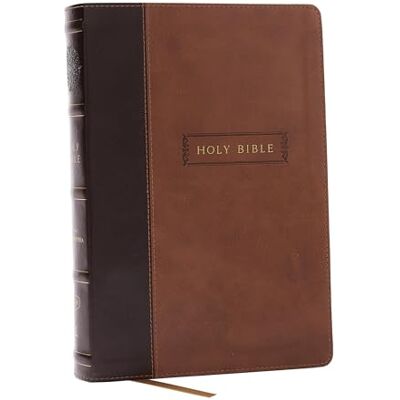 Thomas Nelson KJV Holy Bible with Apocrypha and 73,000 Center-Column Cross References, Brown Leathersoft, Red Letter, Comfort Print: King James Version - Publicité Thomas Nelson KJV Holy Bible with Apocrypha and 73,000 Center-Column Cross References, Brown Leathersoft, Red Letter, Comfort Print: King James Version - Publicité
