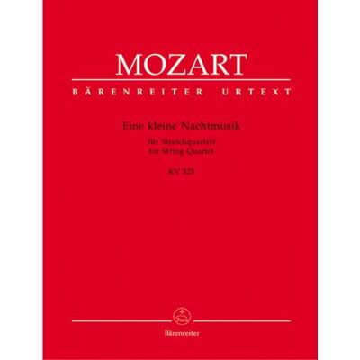 Wolfgang Amadeus Mozart Eine kleine Nachtmusik für Streichquartett KV 525.BÄRENREITER URTEXT.Stimmensatz, Urtextausgabe - Publicité Wolfgang Amadeus Mozart Eine kleine Nachtmusik für Streichquartett KV 525.BÄRENREITER URTEXT.Stimmensatz, Urtextausgabe - Publicité