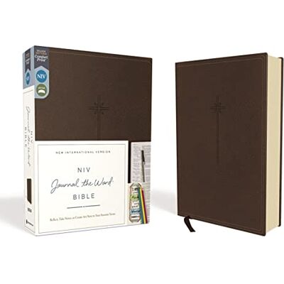 Zondervan NIV, Journal the Word Bible (Perfect for Note-Taking), Leathersoft, Brown, Red Letter, Comfort Print: Reflect, Take Notes, or Create Art Next to Your Favorite Verses - Publicité Zondervan NIV, Journal the Word Bible (Perfect for Note-Taking), Leathersoft, Brown, Red Letter, Comfort Print: Reflect, Take Notes, or Create Art Next to Your Favorite Verses - Publicité