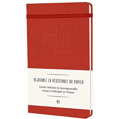 Carnet Toile du Marais A5 Rouge Coquelicot Le Papier fait de la Résistance - Publicité Carnet Toile du Marais A5 Rouge Coquelicot Le Papier fait de la Résistance - Publicité
