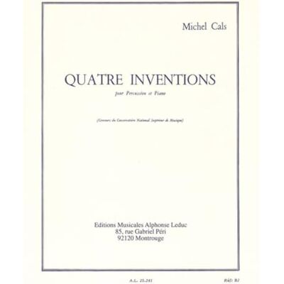 Cals, Michel (compos 4 INVENTIONS PERCUSSION ET PIANO - Publicité Cals, Michel (compos 4 INVENTIONS PERCUSSION ET PIANO - Publicité