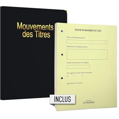 UTTSCHEID Registre Classeur ACTIONNAIRES Mouvements des Titres Registre légal avec Recharge 50 feuillets - Publicité UTTSCHEID Registre Classeur ACTIONNAIRES Mouvements des Titres Registre légal avec Recharge 50 feuillets - Publicité