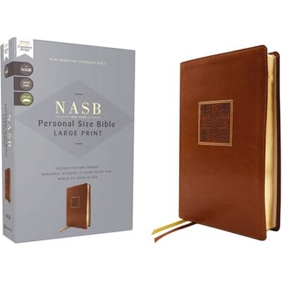 Zondervan NASB, Personal Size Bible, Large Print, Leathersoft, Brown, Red Letter, 1995 Text, Comfort Print - Publicité Zondervan NASB, Personal Size Bible, Large Print, Leathersoft, Brown, Red Letter, 1995 Text, Comfort Print - Publicité