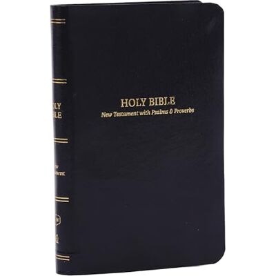 Thomas Nelson KJV Holy Bible: Pocket New Testament with Psalms and Proverbs, Black Leatherflex, Red Letter, Comfort Print: King James Version - Publicité Thomas Nelson KJV Holy Bible: Pocket New Testament with Psalms and Proverbs, Black Leatherflex, Red Letter, Comfort Print: King James Version - Publicité