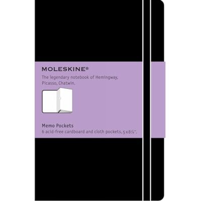 Moleskine Carnet à pochettes Grand format Couverture rigide noire 13 x 21 cm - Publicité Moleskine Carnet à pochettes Grand format Couverture rigide noire 13 x 21 cm - Publicité