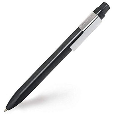 Moleskine Stylo à Bille Click, Pointe Moyenne de 1,0 mm, Forme Rectangulaire et Pince pour Cahier, Encre Noire Rechargeable, Noir - Publicité Moleskine Stylo à Bille Click, Pointe Moyenne de 1,0 mm, Forme Rectangulaire et Pince pour Cahier, Encre Noire Rechargeable, Noir - Publicité