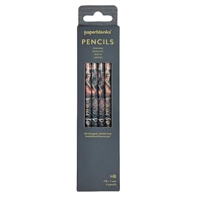 Paperblanks Crayon Michel-Ange, Manuscrit PACK DE 4 - Publicité Paperblanks Crayon Michel-Ange, Manuscrit PACK DE 4 - Publicité