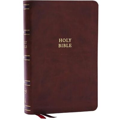 Thomas Nelson NKJV, Single-Column Reference Bible, Verse-by-verse, Brown Leathersoft, Red Letter, Comfort Print - Publicité Thomas Nelson NKJV, Single-Column Reference Bible, Verse-by-verse, Brown Leathersoft, Red Letter, Comfort Print - Publicité