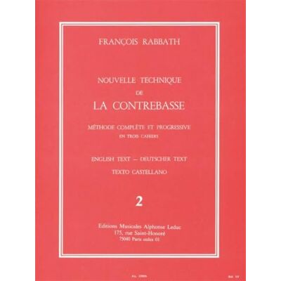 Rabbath, Francois (c Nouvelle Technique de la Contrebasse, Cahier 2. Publicité Rabbath, Francois (c Nouvelle Technique de la Contrebasse, Cahier 2. Publicité