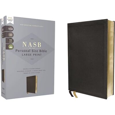 Zondervan NASB, Personal Size Bible, Large Print, Genuine Leather, Calfskin, Black, Red Letter, 1995 Text, Comfort Print - Publicité Zondervan NASB, Personal Size Bible, Large Print, Genuine Leather, Calfskin, Black, Red Letter, 1995 Text, Comfort Print - Publicité