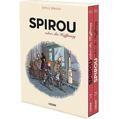 Bravo, Émile Spirou und Fantasio Spezial: Spirou oder: die Hoffnung 1-4 im Schuber - Publicité Bravo, Émile Spirou und Fantasio Spezial: Spirou oder: die Hoffnung 1-4 im Schuber - Publicité