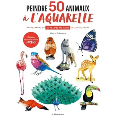 Bakasova, Marina Peintre 50 animaux à l'aquarelle - Publicité Bakasova, Marina Peintre 50 animaux à l'aquarelle - Publicité