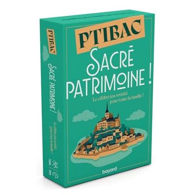 POB Jeu PTIBAC Sacré Patrimoine: Le CÉLEBRE JEU revisité autour des trésors du patrimoine français Jeu familial 2 à 8 joueurs - Publicité POB Jeu PTIBAC Sacré Patrimoine: Le CÉLEBRE JEU revisité autour des trésors du patrimoine français Jeu familial 2 à 8 joueurs - Publicité