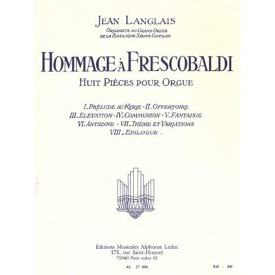 Langlais, Jean (comp HOMMAGE A FRESCOBALDI ORGUE - Publicité Langlais, Jean (comp HOMMAGE A FRESCOBALDI ORGUE - Publicité