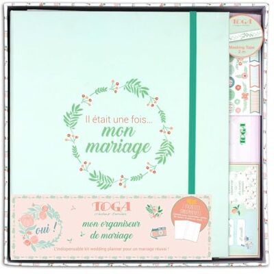 Toga DRAEGER PARIS 1886 Kit de Papeterie Fleuri pour Mariage Organisateur de Mariage avec Carnet 90 Pages, Pochettes, Stickers, Pochoir, Masking Tape Papier Vert/Saumon Dimensions 20x24,5 cm - Publicité Toga DRAEGER PARIS 1886 Kit de Papeterie Fleuri pour Mariage Organisateur de Mariage avec Carnet 90 Pages, Pochettes, Stickers, Pochoir, Masking Tape Papier Vert/Saumon Dimensions 20x24,5 cm - Publicité