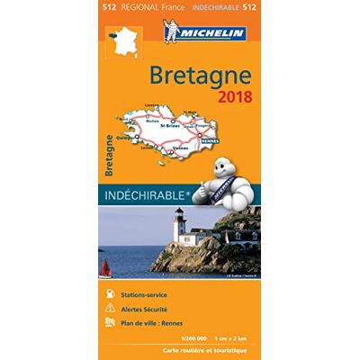 Michelin CARTE REGIONALE 512 BRETAGNE 2018 - Publicité Michelin CARTE REGIONALE 512 BRETAGNE 2018 - Publicité