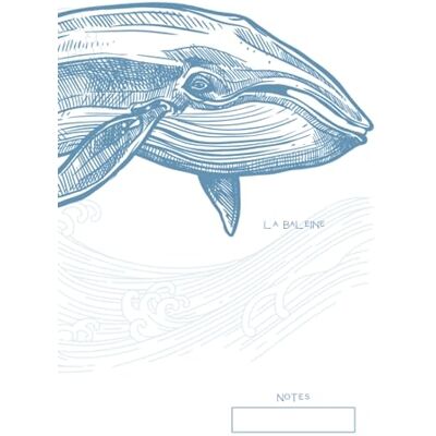 Finch, Strawberry Blue and White Whale La Baleine Notebook (College Ruled): Nautical Beach Journal, 7 x 10 in (B5 17.78 x 25.4 cm) Composition Book with wraparound design - Publicité Finch, Strawberry Blue and White Whale La Baleine Notebook (College Ruled): Nautical Beach Journal, 7 x 10 in (B5 17.78 x 25.4 cm) Composition Book with wraparound design - Publicité