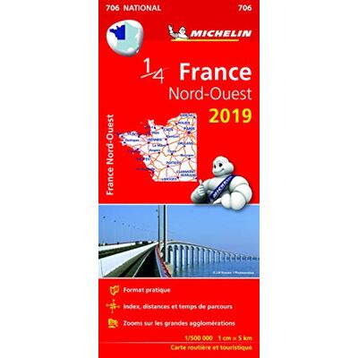 Michelin Carte Nationale France Nord-Ouest 2019 - Publicité Michelin Carte Nationale France Nord-Ouest 2019 - Publicité