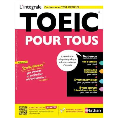 Murdoch-Stern, Serena L'intégrale TOEIC® pour tous Méthode idéale de préparation au test officiel avec 8 tests complets, grammaire vocabulaire et plateforme en ligne (conforme au nouveau test TOEIC) - Publicité Murdoch-Stern, Serena L'intégrale TOEIC® pour tous Méthode idéale de préparation au test officiel avec 8 tests complets, grammaire vocabulaire et plateforme en ligne (conforme au nouveau test TOEIC) - Publicité