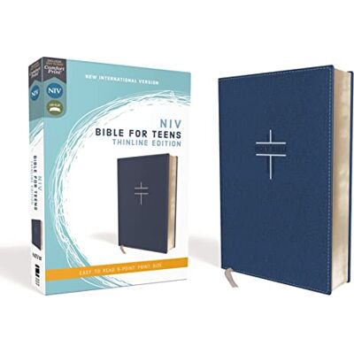 Zondervan NIV, Bible for Teens, Thinline Edition, Leathersoft, Blue, Red Letter, Comfort Print - Publicité Zondervan NIV, Bible for Teens, Thinline Edition, Leathersoft, Blue, Red Letter, Comfort Print - Publicité