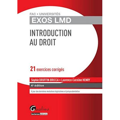 Druffin-bricca, Sophie Exos LMD Introduction générale au Droit, 4ème Ed - Publicité Druffin-bricca, Sophie Exos LMD Introduction générale au Droit, 4ème Ed - Publicité