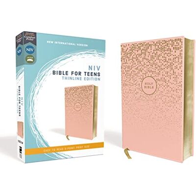 Zondervan NIV, Bible for Teens, Thinline Edition, Leathersoft, Pink, Red Letter, Comfort Print - Publicité Zondervan NIV, Bible for Teens, Thinline Edition, Leathersoft, Pink, Red Letter, Comfort Print - Publicité