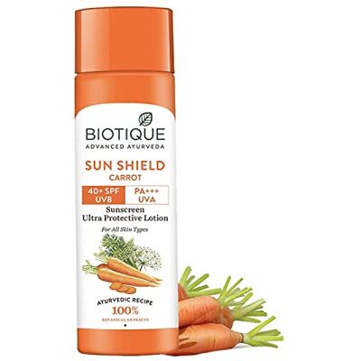 Biotique Carrot Face and Body Sun Lotion SPF 40 UVA/UVB Sunscreen - Publicité Biotique Carrot Face and Body Sun Lotion SPF 40 UVA/UVB Sunscreen - Publicité