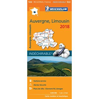 Michelin CARTE REGIONALE 522 AUVERGNE LIMOUSIN 2018 - Publicité Michelin CARTE REGIONALE 522 AUVERGNE LIMOUSIN 2018 - Publicité