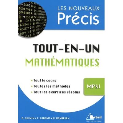 Guinin, Daniel Précis mathématiques tout en un MPSI - Publicité Guinin, Daniel Précis mathématiques tout en un MPSI - Publicité
