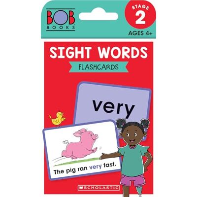 Scholastic Bob Books Sight Words Flashcards Phonics, Ages 4 and up, Kindergarten (Stage 2: Emerging Reader) - Publicité Scholastic Bob Books Sight Words Flashcards Phonics, Ages 4 and up, Kindergarten (Stage 2: Emerging Reader) - Publicité