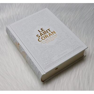 Traduction française officielle du complexe du Roi Fahd (Médine - Arabie Saoudite) Le Saint Coran Transcription phonétique et Traduction des sens en français Blanc Edition de luxe (Couverture cuir de couleur blanche dorée) - Publicité Traduction française officielle du complexe du Roi Fahd (Médine - Arabie Saoudite) Le Saint Coran Transcription phonétique et Traduction des sens en français Blanc Edition de luxe (Couverture cuir de couleur blanche dorée) - Publicité