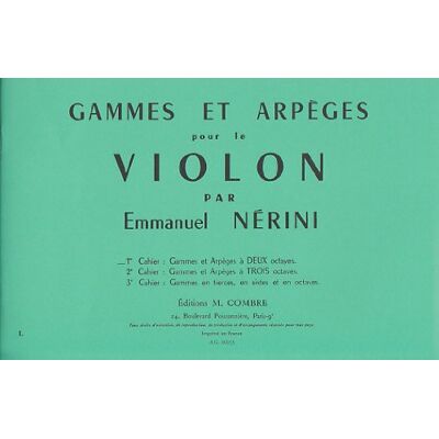 Emile Nerini Gammes et arpèges Vol.1 (à 2 octaves) Violon - Publicité Emile Nerini Gammes et arpèges Vol.1 (à 2 octaves) Violon - Publicité