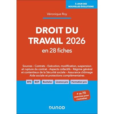 Roy, Véronique Droit du travail 2026 en 28 fiches - Publicité Roy, Véronique Droit du travail 2026 en 28 fiches - Publicité