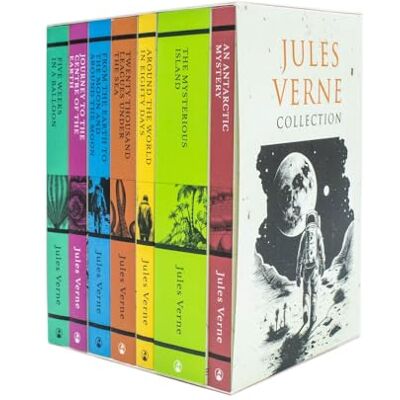 Verne, Jules Jules Verne 7 Books Set Collection: (Journey to the Centre of the Earth, Around the World in Eighty Days, The Mysterious Island, Five Weeks in a Balloon) - Publicité Verne, Jules Jules Verne 7 Books Set Collection: (Journey to the Centre of the Earth, Around the World in Eighty Days, The Mysterious Island, Five Weeks in a Balloon) - Publicité