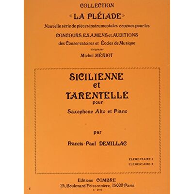 Demillac, Fp Sicilienne et tarentelle --- saxophone et piano - Publicité Demillac, Fp Sicilienne et tarentelle --- saxophone et piano - Publicité