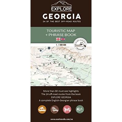 Casari, Olivia Tourist Map of Georgia + English-Georgian Phrasebook - Publicité Casari, Olivia Tourist Map of Georgia + English-Georgian Phrasebook - Publicité