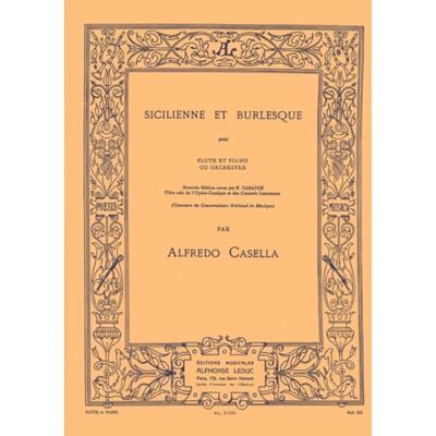 Casella, Alfredo (co Sicilienne et Burlesque, pour flûte et piano - Publicité Casella, Alfredo (co Sicilienne et Burlesque, pour flûte et piano - Publicité