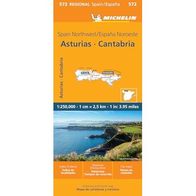 Michelin Map Spain: Northwest, Asturias, Cantabria Map 572 - Publicité Michelin Map Spain: Northwest, Asturias, Cantabria Map 572 - Publicité