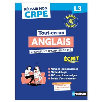 Vannarath, Sandra Réussir mon CRPE Anglais 2e épreuve d'admissibilité L3 écrit 2027 - Publicité Vannarath, Sandra Réussir mon CRPE Anglais 2e épreuve d'admissibilité L3 écrit 2027 - Publicité